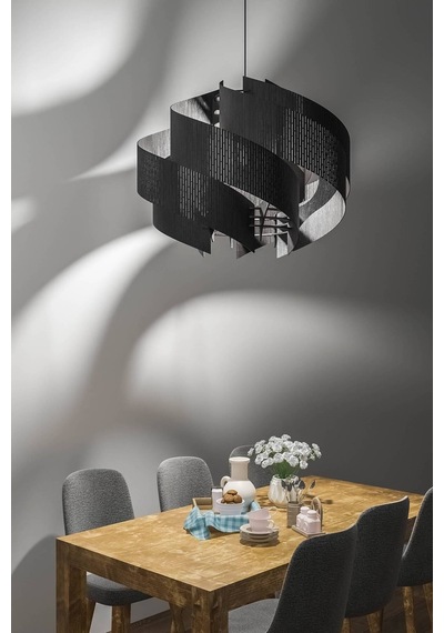 Modern Sarmal Sarkıt Avize Salon Avizesi Siyah