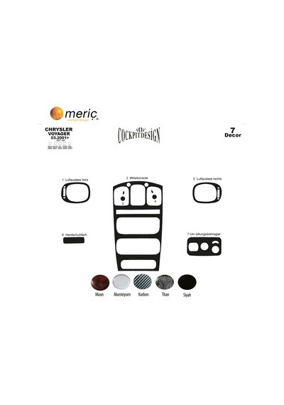 Meriç® Chrysler Voyager Ön Torpido Kaplama 7 Parça 2001-2007 (530156087)