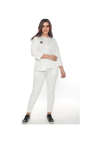 Lady Majestic Cotton 1. Kalite Büyük Beden Özel Tasarım Eşofman Takımı Beyaz