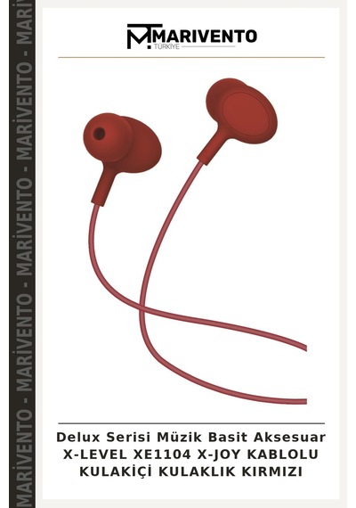 Delux Serisi Müzik Basit Aksesuar X-level Xe1104 X-joy Kablolu Kulakiçi Kulaklık Kırmızı