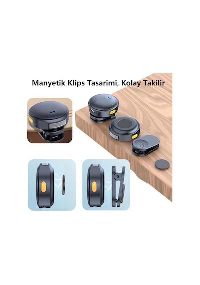 Plentiful Mıknatıslı Kablosuz Yaka Mikrofonu Çift Mikrofon