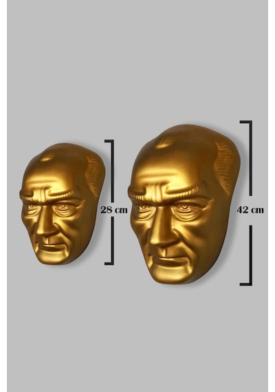 Atatürk Maskı 42 Cm Fiber Glass Okul Resmi Kurum Mask