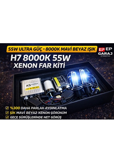 H7 8000k 55w Xenon Far Kiti 0