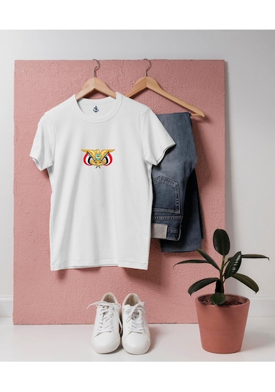 Oversize Republic Of Yemen / Yemen Cumhuriyeti Tasarım Unisex T-shirt Beyaz
