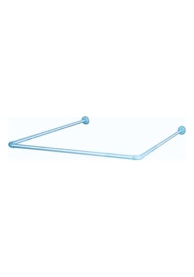 Metal Köşe Banyo Duş Perde Borusu Askılığı Boru/ 90x90x90& 180x90 Beyaz
