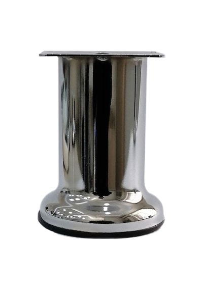 Cateksss 10 Cm Asena Tablalı Metal Dolap Vestiyer Komidin Vitrin Baza Ayağı Çap 48 Mm Krom Kaplama - 35 Li Paket