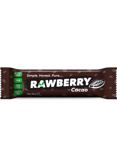 Rawberry Cacao Vegan Glutensiz Şeker İlavesiz Kuruyemiş Bar 15 x 33 G