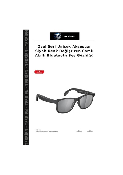 Özel Seri Unisex Aksesuar Siyah Renk Değiştiren Camlı Akıllı Bluetooth Ses Gözlüğü