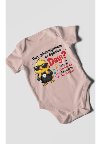 Morivokids Bizi Çekemeyenlere Ne Yazılı Kısa Kollu Bebek Body %100 Pamuk Pastel Pembe