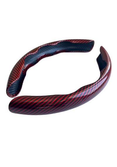 Karbon Fiber Direksiyon Kılıfı Direksiyon Koruyucu Kılıf Kırmızı - Siyah