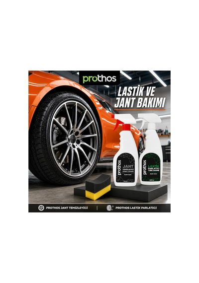 Lastik Ve Jant Bakım Seti 3 Parça 500 Ml Jant Temizleyici, Lastik Parlatıcı Ve Sünger