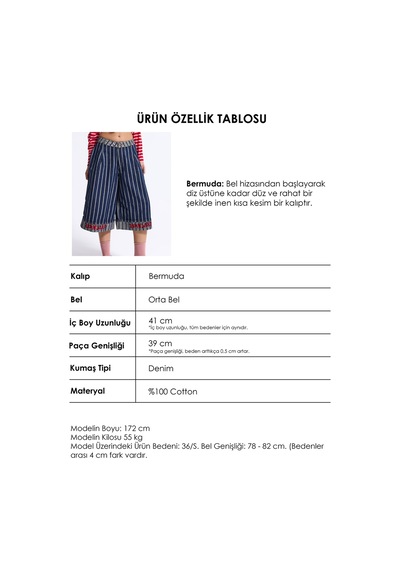 Kadın 7w6-50 Baggy Bermuda Tasarım Şortolon Koyu Mavi