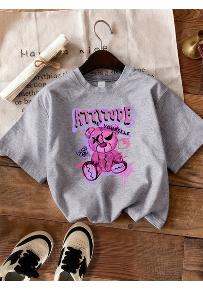 Noıssey Urban Pop Graphic Kadın Tişört Koleksiyonukod 5513 Gri