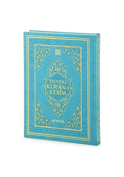 Tecvidli Kuranı Kerim - Termo Deri - Orta Boy - Mavi Renkli - Ayfa Yayınevi - Bilgisayar Hatlı