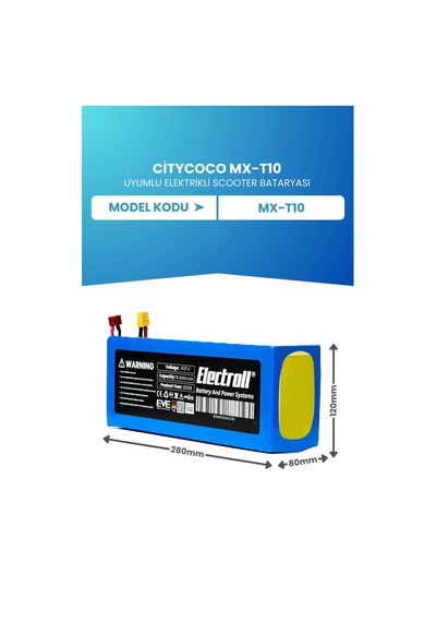 Citycoco Mx-t10 Uyumlu Batarya Standart Kapasite Batarya 48v 15ah Pil Elektrikli Scooter Bataryası Çok Renkli