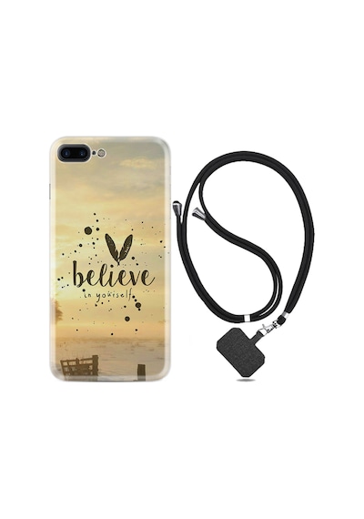 Apple Uyumlu iPhone 7 Plus 8 Plus Kılıf Boyun Askılı Belive in Yourself 1316