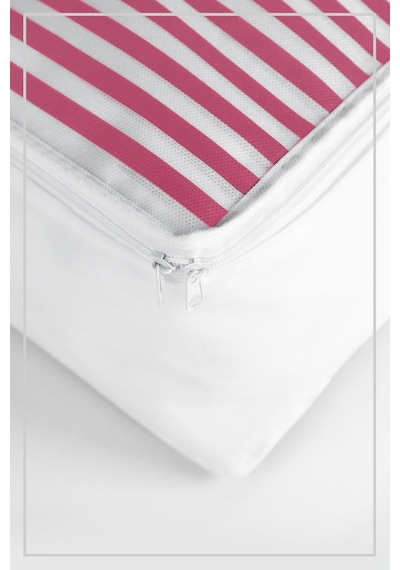 Vedsey Tekli 50x25x20 Cm Pembe Çizgili Baskısız Hurç Pembe
