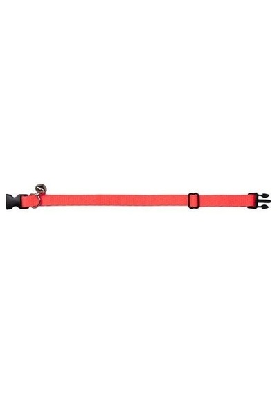 Toptan 10 Adet Neon Pembe Zilli Ayarlanabilir Kedi Boyun Tasması 22-30 Cm-21505
