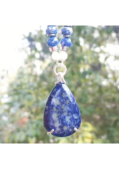 1609 Lapis Lazuli El Yapımı Kolye Altın