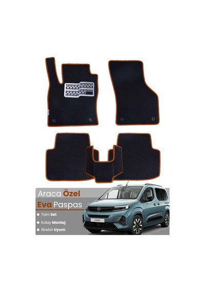 Opel Combo 2018-2025 Uyumlu Eva Paspas Tam Set Araca Özel,kolay Montaj,oto Paspas 740