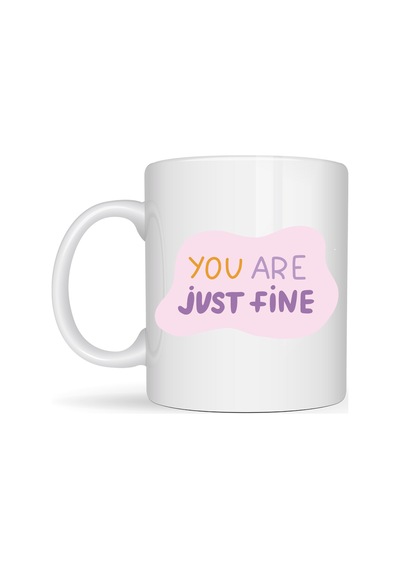 Northcity "you Are Just Fine" Porselen Kupa - Olduğun Halinle Yeterlisin Motivasyon Kahve Ve Çay Bardağı - Hediye Fikri Tek Bır Deger Yaz