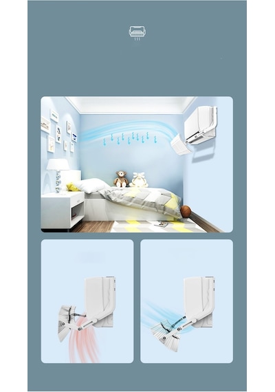 Evrensel Ayarlanabilir 8 Toz Filtreli Klima Aparatı Split Tipi Hava Yönlendirici Aparat