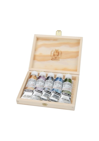 Schmincke : Horadam Super Granulation Sulu Boya Seti 5 Renk X 15 Ml Tüp Tundra Ahşap Kutu