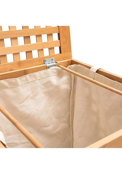 Bambu Kare Dekoratif Çamaşır Sepeti 45x45x62 /ev/dekorasyon/çamaşır/bambu/natural Çok Renkli