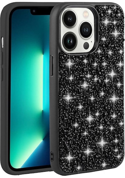 Apple Uyumlu iPhone 13 Pro Kılıf Parlak Taşlı Tasarım Stone Linea Kapak