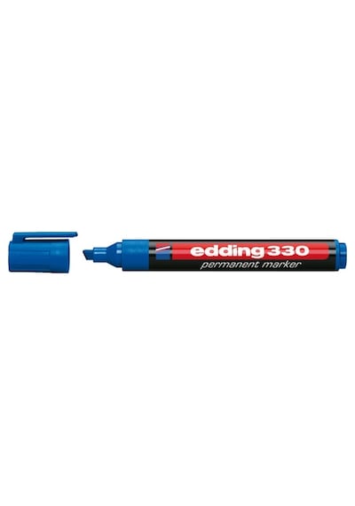 Edding Markör Permanent Kesik Uçlu 1-5 MM Mavi 330 - 10 Adetli Pa Mavi