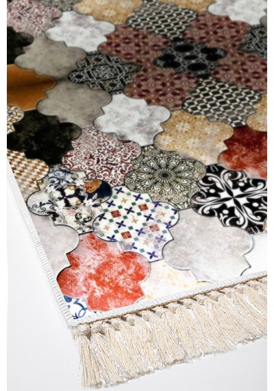 Eko Trend Djt Halı Yıkanabilir Kaymaz Taban Mu120 Patchwork Renkli
