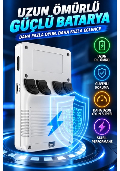 R36s Beyaz Retro El Oyun Konsolu 3.5 Inç Ips Ekran 64gb Retro Oyun Konsolu
