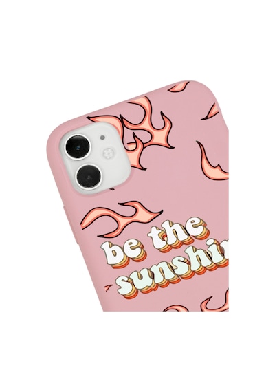 Apple Uyumlu iPhone 11 Uyumlu Be The Sunshine Tasarımlı Pudra Lansman Telefon Kılıfı Pembe