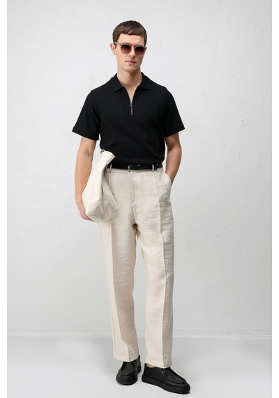 Antioch Lyocell Relaxed Fit Pileli Erkek Pantolon Taş