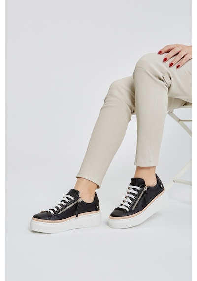 Valmenti Nora Kadın Siyah Floter Hakiki Deri Sneakers & Spor Ayakkabı 937 5022-48 Bn Ayk Y23 Siyah