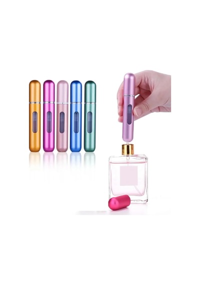 4 Adet Pratik Doldurulabilir Mini Cep Parfüm Şişesi Alüminyum 5ml , Yedek Cep Parfüm Şişesi Aparatı, Seyahat Tipi Doldurulabilir Mini Sprey Şişe