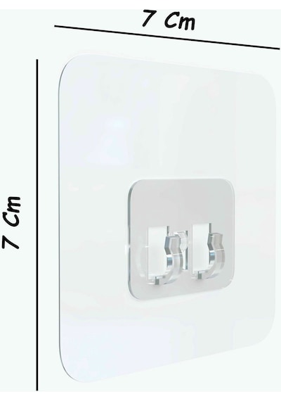 Sas Haus 4 Adet 7x7cm Yedek Süper Güçlü Yapışkanlı Askı, 20KG Banyo - Mutfak Raf Tutucu Sticker, Delmesiz