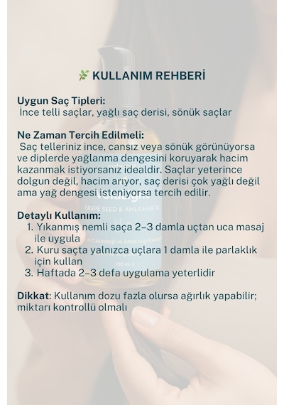 Volulight Hacim Ve Yağ Dengesi 100 Ml Üzüm Çekirdeği & Amla Saç Bakım Yağı