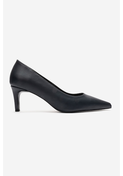 Luvi Shoes Velmıra Lacivert Mat Kadın Topuklu Ayakkabı