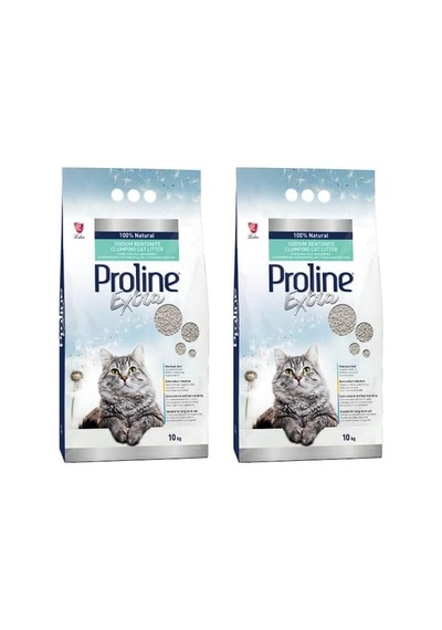 Proline Extra Sodium Bentonit Gri Topaklanan Kedi Kumu 10 Lt X 2 Adet