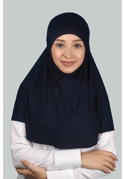 Altobeh İkili Set Pratik Eşarp Hazır Türban Ve Hijab Tesettür Bonesi Lacivert
