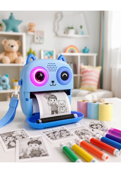 Çocuk Fotoğraf Makinesi 2.4'' Ips Ekranlı Hd Çekim Ve Anında Baskı
