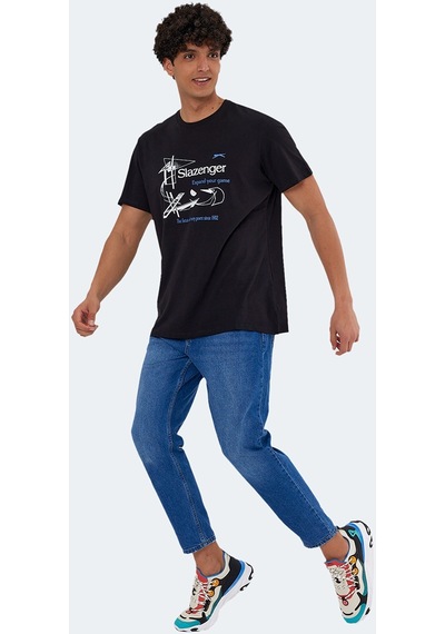 Slazenger KARNEN IN Oversize Erkek Tişört Siyah
