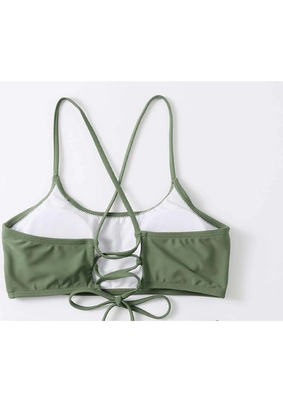 Angelsin Sırt Bağlamalı Bikini Üstü Yeşil