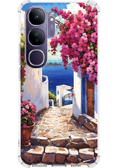 Vivo V40 Lite Uyumlu Ege'nin Kayıp Sokakları Baskılı Silikon Kılıf Renkli