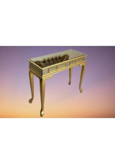 Dresuar Çift Çekmece Model Kayın Gold Renk Lükens Aslan Ayak  Kut Altın