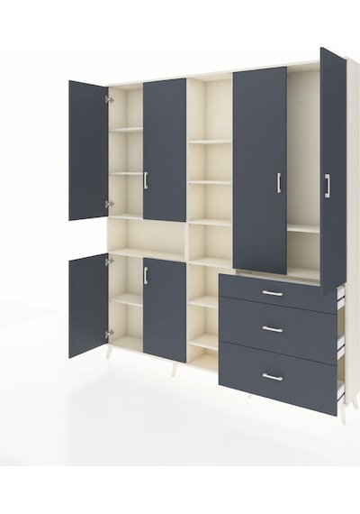 Arges Dolap 13 Raflı 3 Çekmeceli 6 Kapaklı 220x30x243 Aytaşı-antrasit/antrasit Antrasıt/antrasıt Arges Dolap 13 Raflı 3 Çekmeceli 6 Kapaklı 220x30x243 Aytaşı-antrasit/antrasit Antrasıt/antrasıt