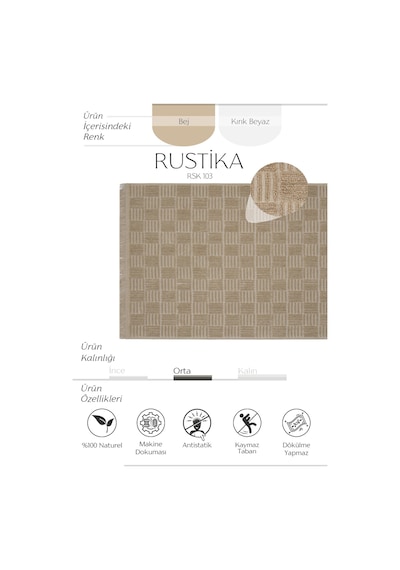 Cool Halı Rustika Bej Jüt Halı Kilim Modern Kabartmalı Bohem Kaymaz Hasır Antre Koridor Kilim Yolluk
