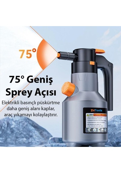 Zhltools 2l Yüksek Basınçlı Şarjlı Köpük Makinası Oto Yıkama Pompası Köpük Püskürtücü