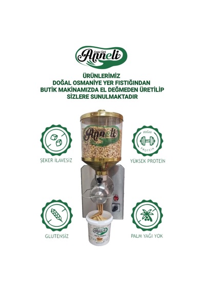 1 Kg Fıstık Ezmesi Şekersiz Sade %100 Doğal %100 Fıstık